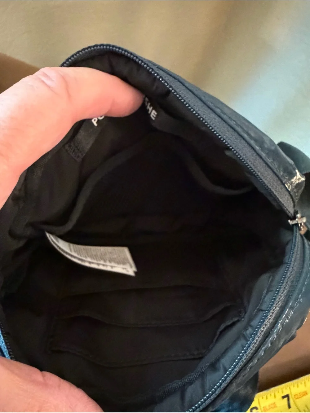 Athleta Shiny Quilted Dark Teal Crossbody Pouch